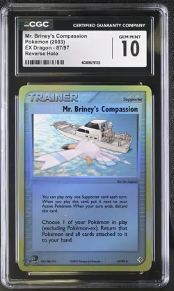 CGC 10 Mr. Briney's Compassion EX Dragon 87/97 Reverse Holo Pokemon Card - Image 1