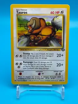 Tauros Pokemon Card Jungle Set #47 Lightly Played Vintage Uncommon TCG - Image 1