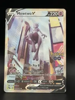 Pokemon GO TCG Mewtwo V 072/078 Alternate Alt Full Art Holo Foil NM - Image 3