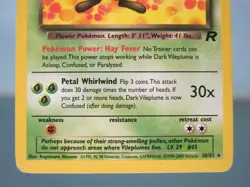 Dark Vileplume 30/82 Rare Team Rocket Set WOTC Pokemon Card - Lightly Played - Image 3