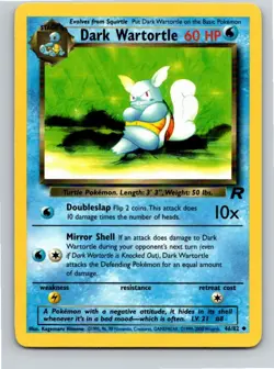 Pokemon English MP Dark Wartortle 46/82 Team Rocket Free Shipping! - Image 1