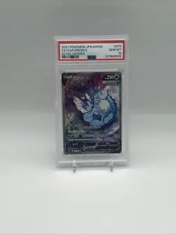 PSA 10 Vaporeon V 075 Pokemon Sword & Shield Eevee Heroes Japanese 2021 PSA 10 - Image 1
