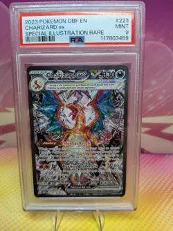 Pokemon TCG Charizard EX Sir Obsidian Flames PSA 9 Contender Card 223/197 - Image 1