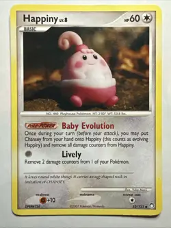 Happiny 52/123 Mysterious Treasures Regular Pokemon Card LP Yuka Morii - Image 1