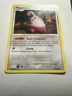 Happiny 52/123 Mysterious Treasures Regular Pokemon Card LP Yuka Morii - Image 2