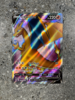 Pokemon TCG Cards Charizard V SWSH050 Full Art Black Star Promo Holo - Image 1