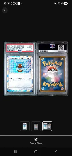 2017 POKEMON JPN SM PROMO EEVEE MEGA CAMPAIGN #143 PONCHO-WEARING EEVEE PSA 10 - Image 5
