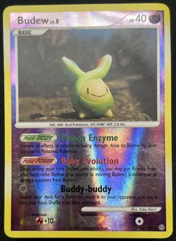 Pokemon TCG Budew 33/100 Stormfront Reverse Holo HP DMG 2008 - Image 1