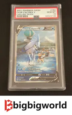 2021 Pokemon Ice Rider Calyrex V Alt Art Chilling Reign 164/198 PSA 10 GEM MT - Image 1