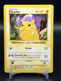 Red Cheeks Pikachu Shadowless 1999 Pokemon Base Set 58/102 WOTC LP - Image 1