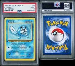 1999 Pokemon FRENCH 1st Edition Base Set Ptitard-Poliwag 59/102 PSA 9 MINT - Image 3