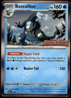 Baxcalibur Holo SVP019 Paldea Evolved STAFF Pre-Release Promo Pokemon [NM] (1) - Image 1