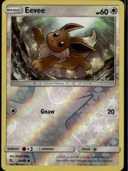 Eevee (49) Common Hidden Fates 49/68 Colorless Reverse Holo Pokemon Card - Image 1