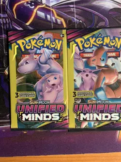 Unified Minds Booster Pack Complete Art Set Pokemon TCG 3 Card Pack (4 Packs) - Image 2