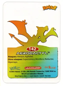 AERODACTYL #142 LAMINCARD COLECCION POKEMON LAMINCARDS 2005 EDIBAS (USADA) - Image 2
