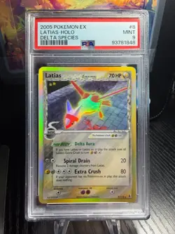 PSA 9 Latias #8 Holo Delta Species Pokemon EX 2005 - Image 1