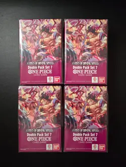 Lot of 4 One Piece TCG A Fist of Divine Speed OP-11 Double Pack Set Volume 7 - Image 1