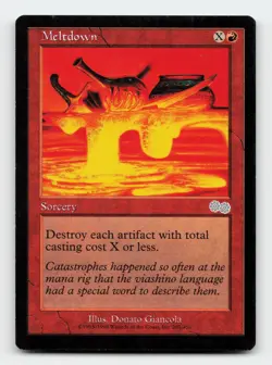 Meltdown Urza's Saga Magic The Gathering Card - Image 1