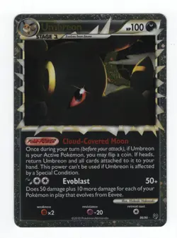 (303372) UMBREON PRIME 86/90 Ultra Rare Holo HGSS Undaunted Pokemon Card NICKS - Image 2