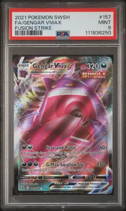 Gengar VMAX 157/264 PSA 9 MINT Full Art 2021 Fusion Strike Pokemon Card - Image 1