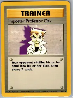 Imposter Professor Oak 73/102 Non Holo Base Set - Pokemon Card - NM - Image 1