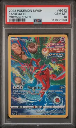 Deoxys GG12/GG70 PSA 10 GEM MINT Crown Zenith Galarian Gallery Holo 2023 Pokemon - Image 1