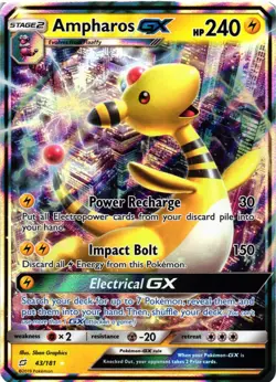 Pokemon TCG Ampharos GX Team Up 43/181 Holo Ultra Rare NM - Image 1
