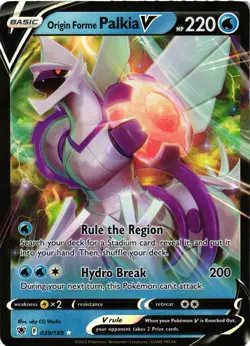Pokemon TCG Origin Forme Palkia V Sword & Shield Astral Radiance 039/189 NM - Image 1