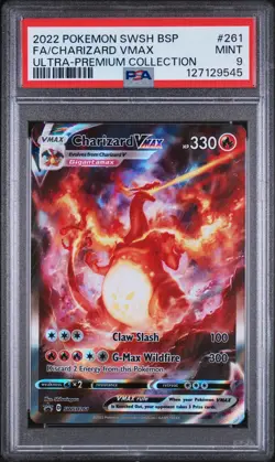 2022 POKEMON SWSH BLACK STAR PROMO #261 FULL ART/CHARIZARD VMAX PSA 9 - Image 1