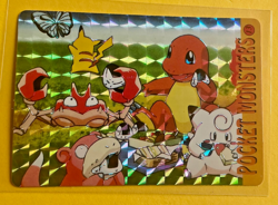 SLOWPOKE CHARMANDER Pokemon Pocket Monsters Japanese Vending Prism Sticker Holo - Image 1