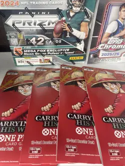 One Piece OP-13 Carrying on His Will Sleeved Booster Packs Lot of 4 - Image 1
