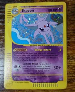Espeon H9/H32 Aquapolis Set Holo Rare Pokemon Card LP - Holobleed + Swirl - Image 1
