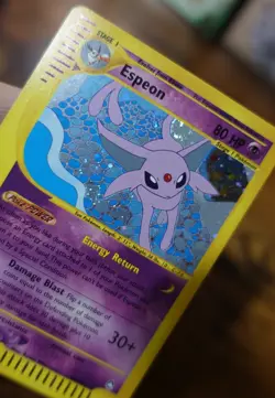 Espeon H9/H32 Aquapolis Set Holo Rare Pokemon Card LP - Holobleed + Swirl - Image 3