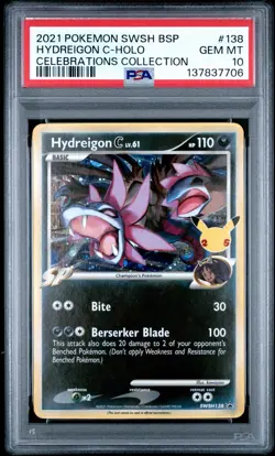 PSA 10 - 2021 Celebrations Hydreigon C lv.61 SWSH138 Promo Cards Holo - Image 1