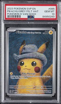 2023 POKEMON SVP EN-SV BLACK STAR PROMO #085 PIKACHU WITH GREY FELT HAT PSA 10 - Image 1