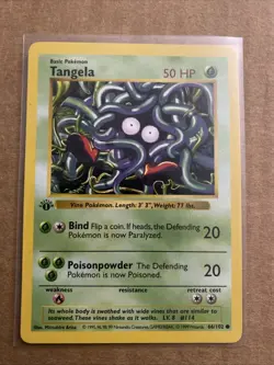 Pokemon TCG Tangela Base Set 66/102 1 St Edition Never Played Near Mint - Image 1