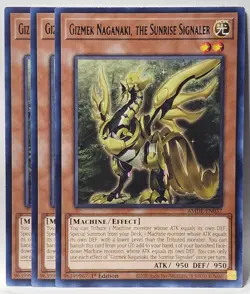 Yugioh x3 Gizmek Naganaki, the Sunrise Signaler AMDE-EN037 Rare 1st Edition - Image 1