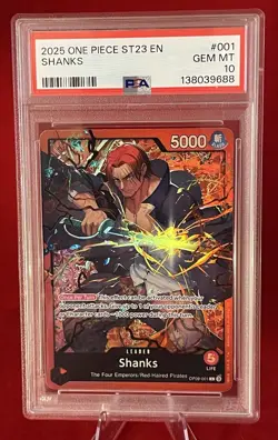 Shanks OP09-001 Alt Art Leader ST23 Starter Deck Foil Holo One Piece PSA 10 GEM - Image 1