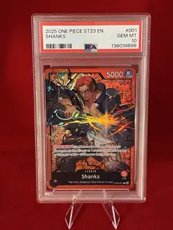 Shanks OP09-001 Alt Art Leader ST23 Starter Deck Foil Holo One Piece PSA 10 GEM - Image 3