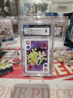 Vintage 1999 Ash & Pikachu Pokemon Playing Card Queen of Diamonds CGC 9 Mint - Image 1