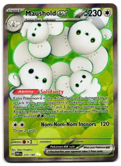 Maushold EX 233/182 - Paradox Rift Pokemon TCG Ultra Rare 2023 Holo - NM Card - Image 1