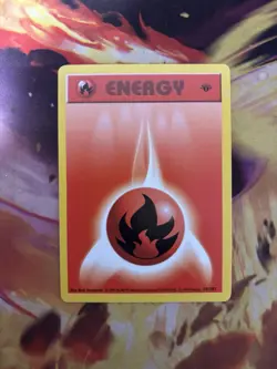 Fire Energy 1st Edition Shadowless 1999 Base Set 98/102 Pokemon Card NM - Image 3