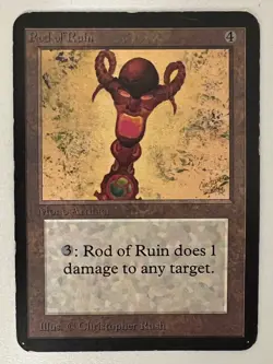 Magic the Gathering MTG Alpha Rod of Ruin MP (Beta Bob) - Image 1