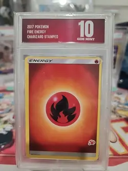 2017 Pokemon Fire Energy Charizard Stamped BDG 10 GEM MINT - Image 3