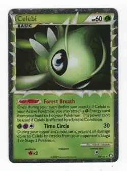 (303377) CELEBI PRIME 92/102 Ultra Rare Holo HGSS Triumphant Pokemon Card DAMAGE - Image 2