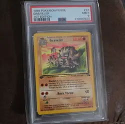 PSA 9 MINT 1999 Pokemon Fossil #37 Graveler 1st Edition !!! - Image 1
