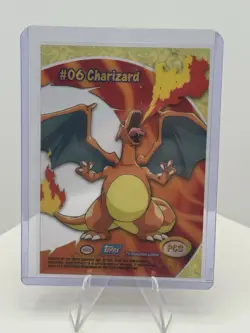Pokemon 2000 Charizard #06 Topps PC3 TV Animation Clear Card Variant Blue Logo - Image 2