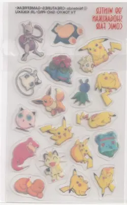 Pokemon Pikachu Mew Eevee Snorlax Togepi Charmander Comic Fair Stickers 1999 - Image 2