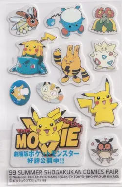 Pokemon Pikachu Mew Eevee Snorlax Togepi Charmander Comic Fair Stickers 1999 - Image 3