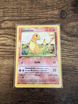 1st Edition FRENCH Charmander 46/102 Base Set - Common Pokemon Card - NM - Image 1